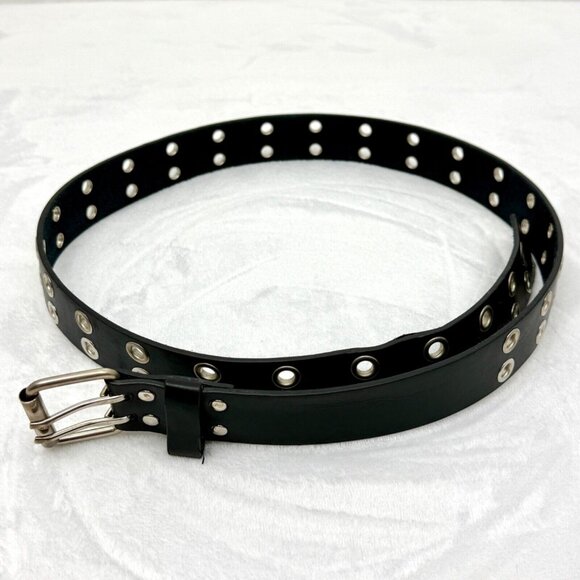 Unbranded Accessories - Double Notch Size Women 2XL Belt Black Silver 27 Double Holes 50" x 1.5"